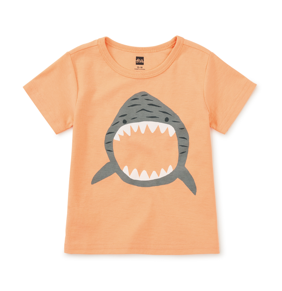 Tea Collection Baby Shark Baby Graphic Tee Cantaloupe Size 3-6m