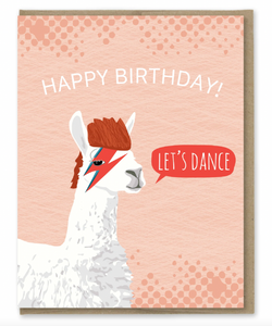 Bowie Llama Birthday Card