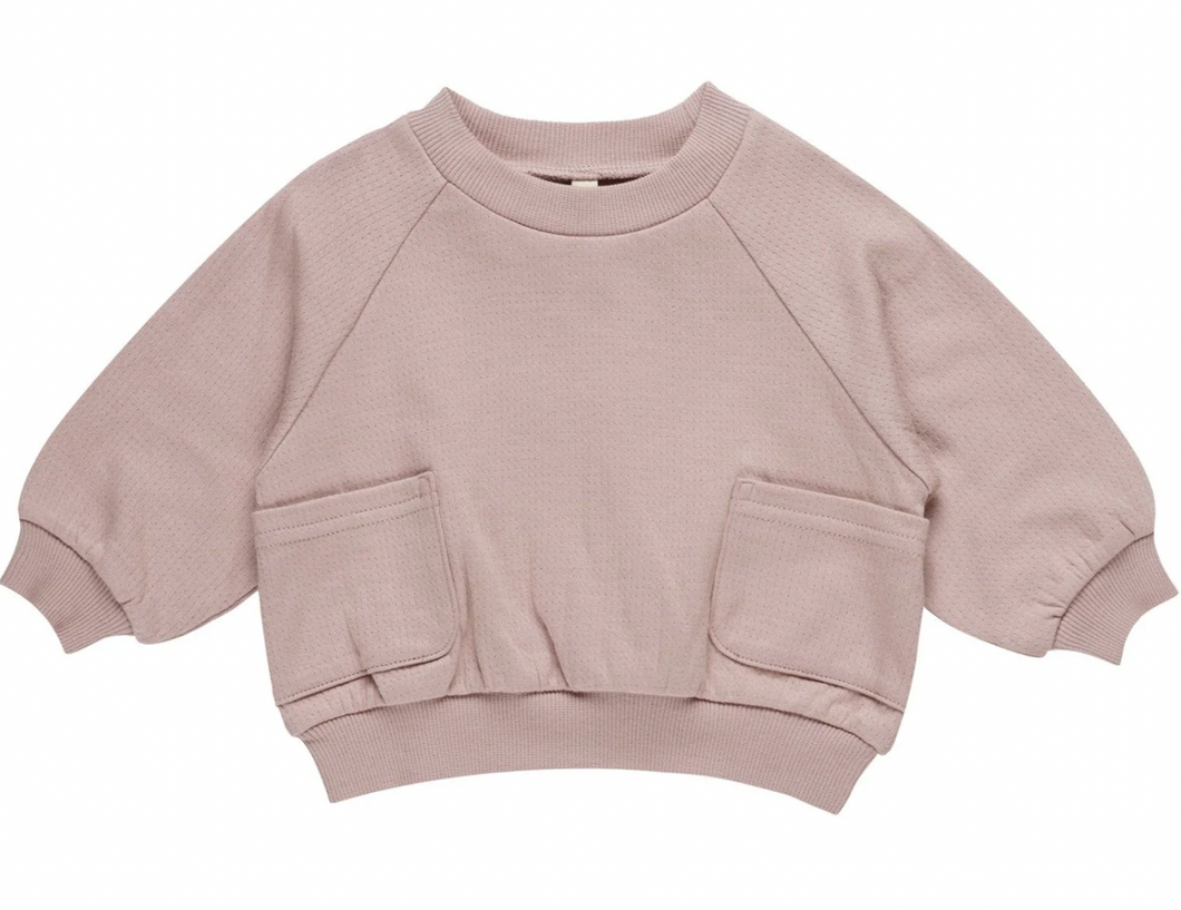 Quincy Mae Pocket Sweatshirt Mauve