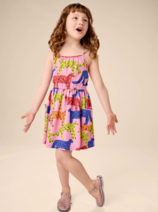 Tea Collection Tie Shoulder Twirl Dress Bright Jaguars