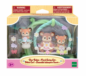 Calico Critters Deer Babies Floral Swing Set