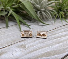 Load image into Gallery viewer, Unpossible Cuts Boombox Tape Earrings -White Wood
