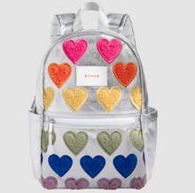 Load image into Gallery viewer, State Bags Metallic Kane Kids Mini Travel Fuzzy Hearts
