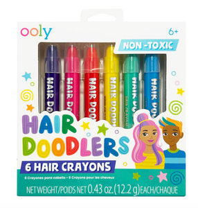 Ooly Hair Doodlers Hair Crayons Set Of 6 Colors