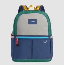 Load image into Gallery viewer, State Bags Polycanvas Kane Kids Double Pocket Green/Navy
