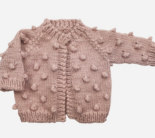 Load image into Gallery viewer, The Blueberry Hill Popcorn Cardigan Blush Baby Sweater
