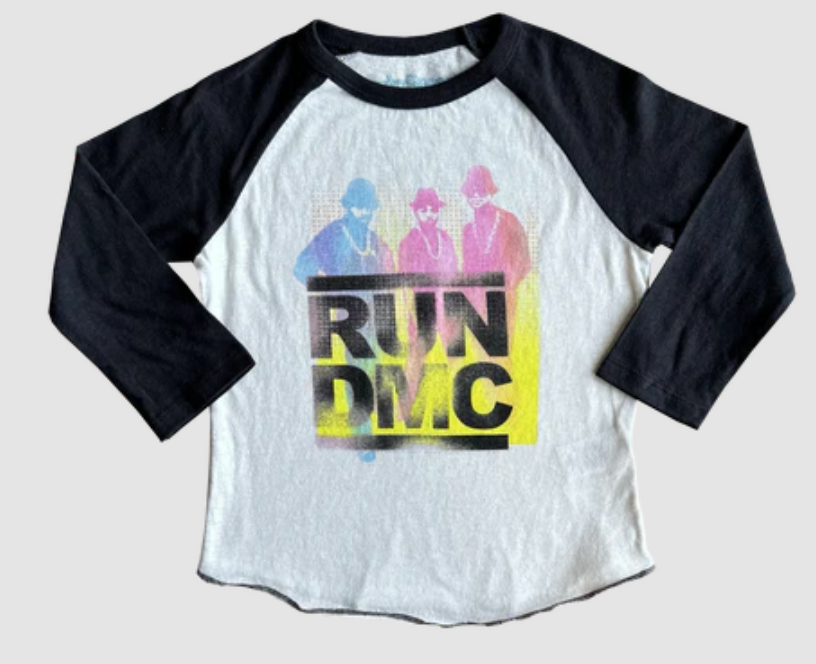 Rowdy Sprout Run DMC Graffiti Long Sleeve Raglan Tee Vintage White/Royal