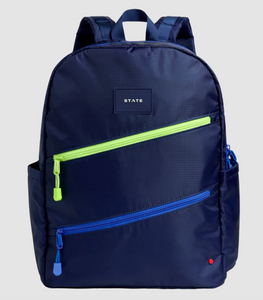 State Bags Ripstop Kane Kids Large Navy Diagonal Zipper