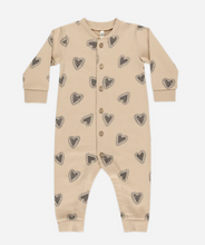 Load image into Gallery viewer, Rylee + Cru Button Down Jumpsuit Hearts Sand
