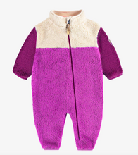 Load image into Gallery viewer, Souris Mini Purple Sherpa One Piece With Color Block And High Collar
