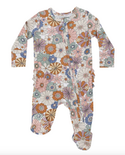 Load image into Gallery viewer, Angel Dear 2 Way Zipper Ruffle Back Footie Brighton Floral
