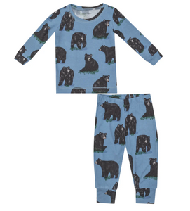 Angel Dear Long Sleeve Loungewear Set Black Bears