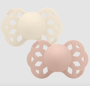 Bibs Infinity Pacifier 2 Pack Ivory/Blush Size 2