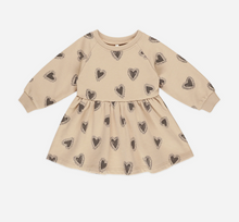 Load image into Gallery viewer, Rylee + Cru Raglan Dress Hearts Sand
