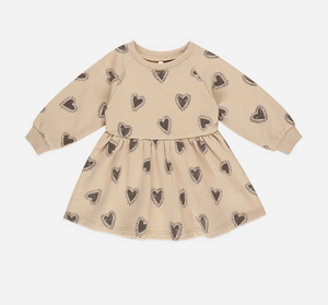 Rylee + Cru Raglan Dress Hearts Sand