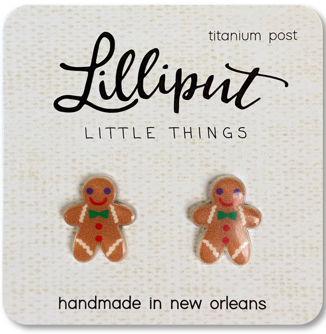 Lilliput Little Things Gingerbread Man Earrings