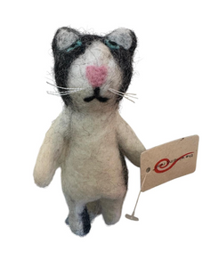 The Winding Road Black And White Cat Finger Puppet