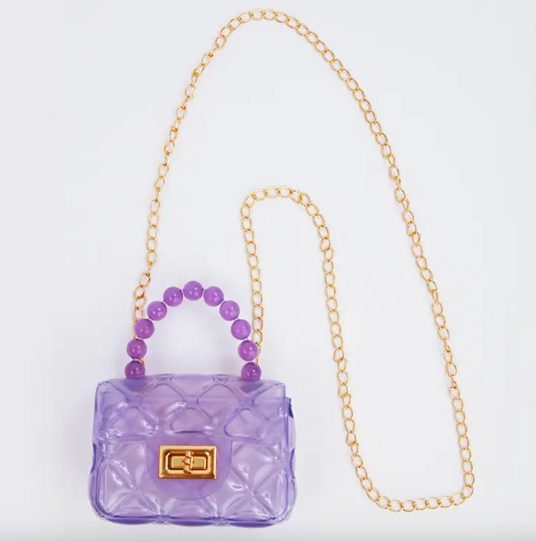 Sparkle Sisters Clear Jelly Purse Lavender