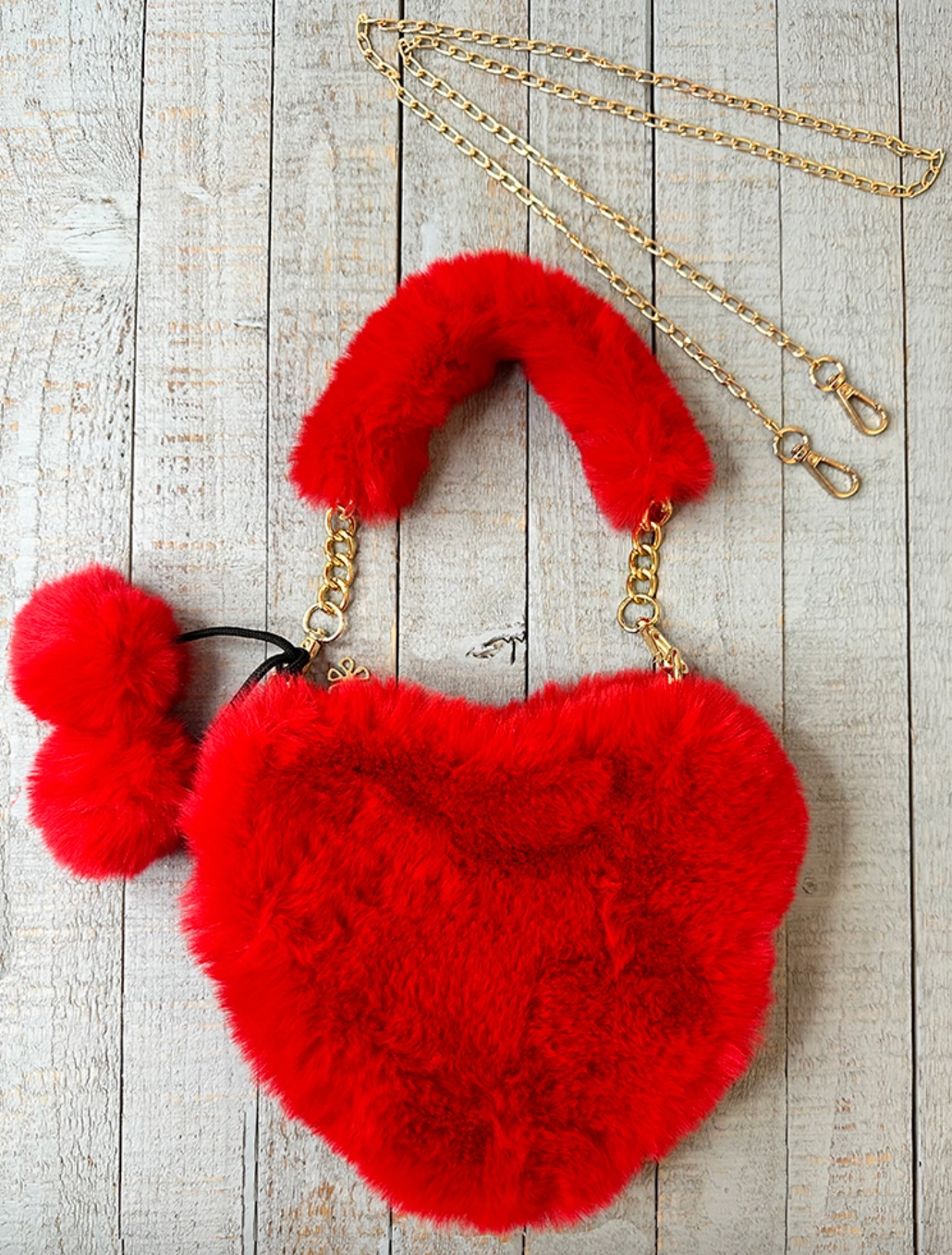 Sparkle Sisters Furry Heart Purse Red