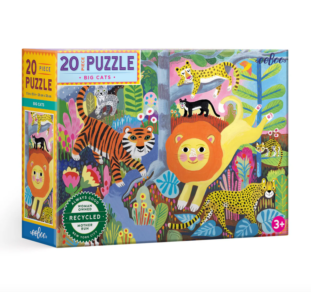 Eeboo 20 Piece Puzzle Big Cats