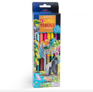 Eeboo Rainforest 6 Jumbo Double Sided Color Pencils