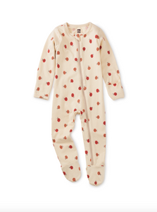 Tea Collection Footed Zip Front Baby Romper Lotsa Ladybugs