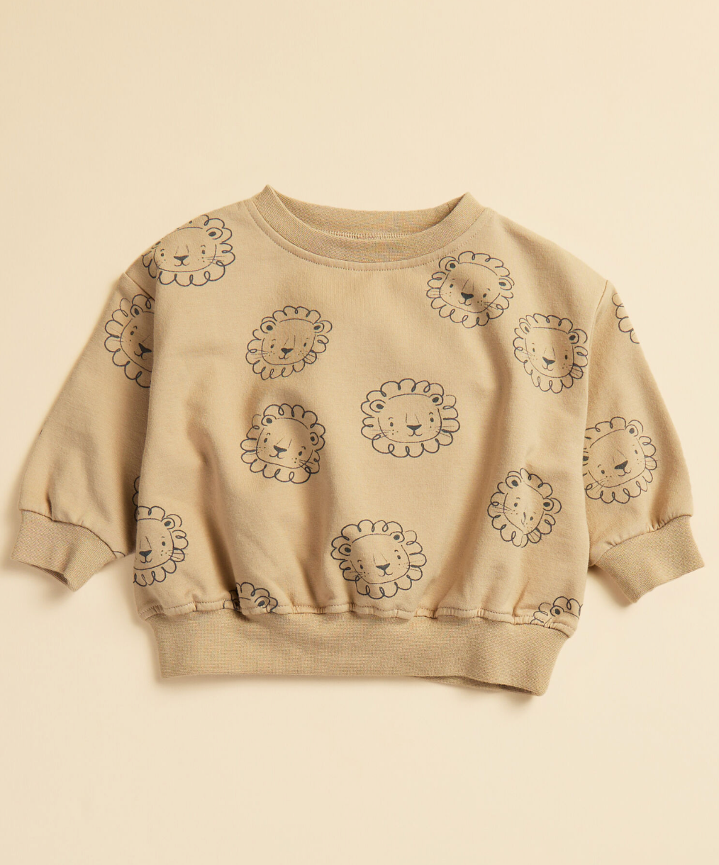 Quincy Mae Relaxed Fleece Sweatshirt Lions