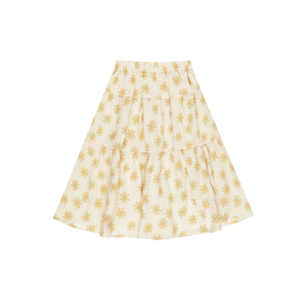 Rylee + Cru Tiered Midi Skirt Daisies