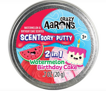 Load image into Gallery viewer, Crazy Aaron&#39;s SCENTsory Putty 2 in 1 Watermelon &amp; Birthday Cake
