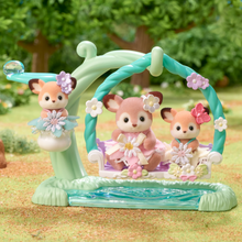 Load image into Gallery viewer, Calico Critters Deer Babies Floral Swing Set
