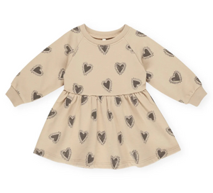 Rylee + Cru Sand Hearts Raglan Dress Size 4-5 Years