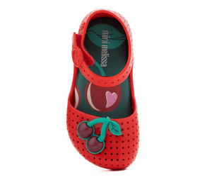 Mini Melissa Furadinha Pop Jelly Flat Baby Red/Green