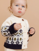 Load image into Gallery viewer, The Blueberry Hill Fairisle Knit Cardigan Navy Baby and Kids sweater
