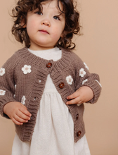 Load image into Gallery viewer, The Blueberry Hill Flower Cardigan Tan Kids and Baby Sweater Size 2-3Y
