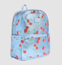 Load image into Gallery viewer, State Bags Metallic Kane Kids Large Blue Cherries
