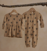 Load image into Gallery viewer, Rylee + Cru Button Down Jumpsuit Hearts Sand
