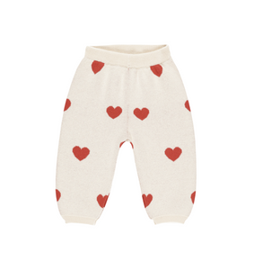 Quincy Mae Heart Knit Pants Ivory