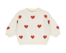 Load image into Gallery viewer, Quincy Mae Heart Knit Sweater Natural
