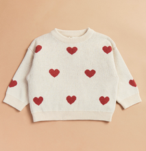 Load image into Gallery viewer, Quincy Mae Heart Knit Sweater Natural
