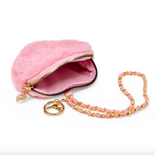 Load image into Gallery viewer, Zomi Gems Valentiner&#39;s Day Fuzzy Heart Wristlet Coin Purse Pink
