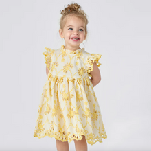 Load image into Gallery viewer, Pink Chicken Baby Girls Cynthia Dress Set Bright Yellow Eyelet
