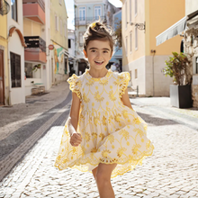 Load image into Gallery viewer, Pink Chicken Girls Cynthia Dress Bright Yellow Eyelet
