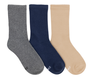 Robeez Assorted Neutral 3 Pairs Crew Socks